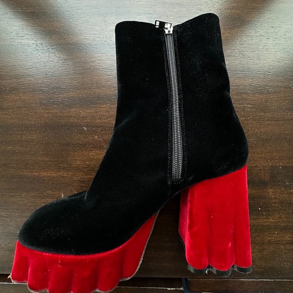 Marni Platform Velvet Heeled Boots - Picture 5 of 8